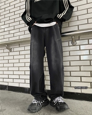 2024春季新款美式高街水洗复古褶皱牛仔裤B315-K23525-P65控78，男装牛仔裤，电商B315