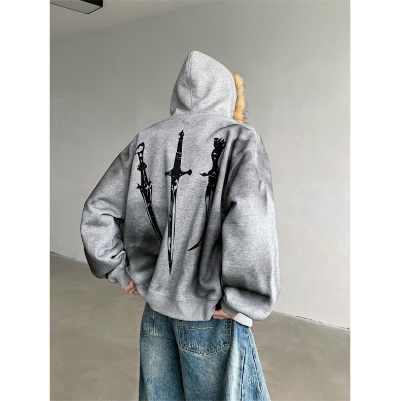 25哥特个性连帽加毛夹克外套WY41--P118,男装夹克,电商B288