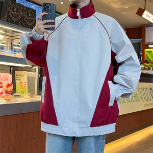 JK5003/P65秋装新款个性撞色设计立领飞行员夹克男潮流上衣外套图片