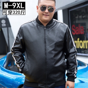 男加肥加大码棒球领皮衣夹克衫5032-1_309-P80图片