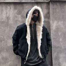 2025美式座山雕毛领加厚棉服夹克男女冬季cleanfit工装连帽外套，男装夹克，星座506A