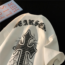 美式新款重磅休闲短袖十字架字母潮牌男生上衣JK23218-p35控48，男装T恤，星座605(原A050)