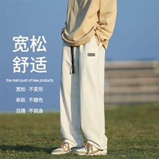美式纯棉休闲裤男秋季小直筒百搭长裤深灰黑色K663特批41，男装休闲裤，星座718-1