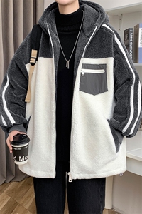 2024冬上新港风加绒加厚棉衣羊羔绒连帽外套男女 991-P110控价158图片