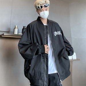 2024新款美式复古字母刺绣棒球服开衫夹克圆领男现货 W8378-P48图片