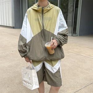 时尚连帽防晒套装男 夏季运动风拼色防晒衣夹克 XZ514-2-1607-P98图片