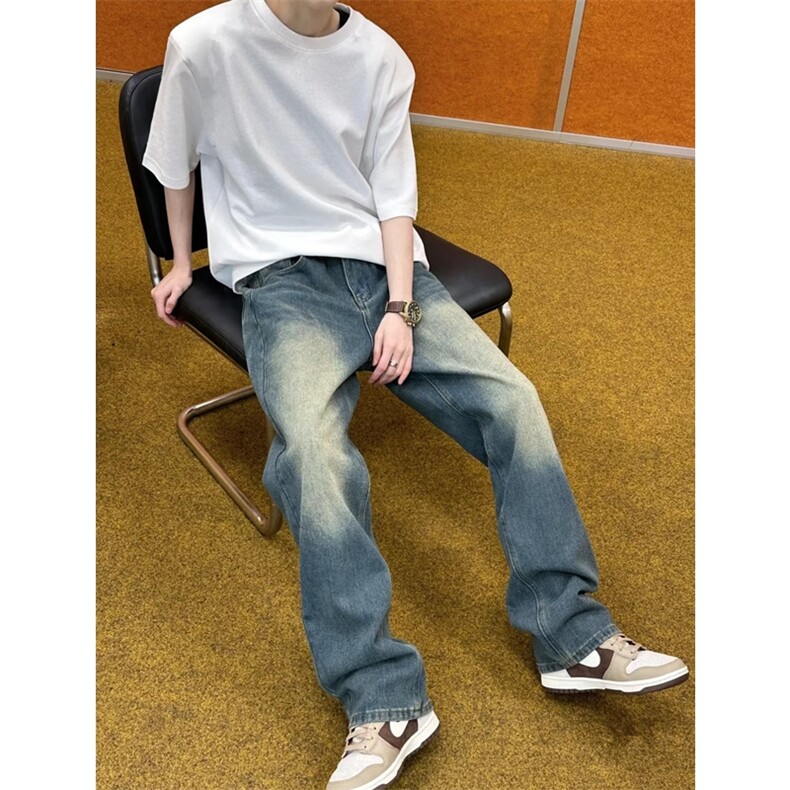 光板垫肩T恤纯色纯棉重磅短袖（现货支持二开T2430-P23网图,男装T恤,星座1213