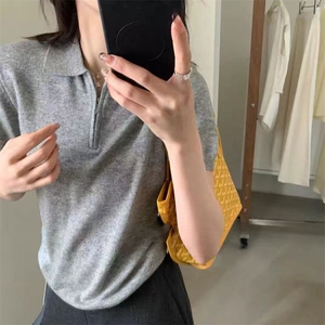 翻领时尚短袖夏季新款百搭修身型图片