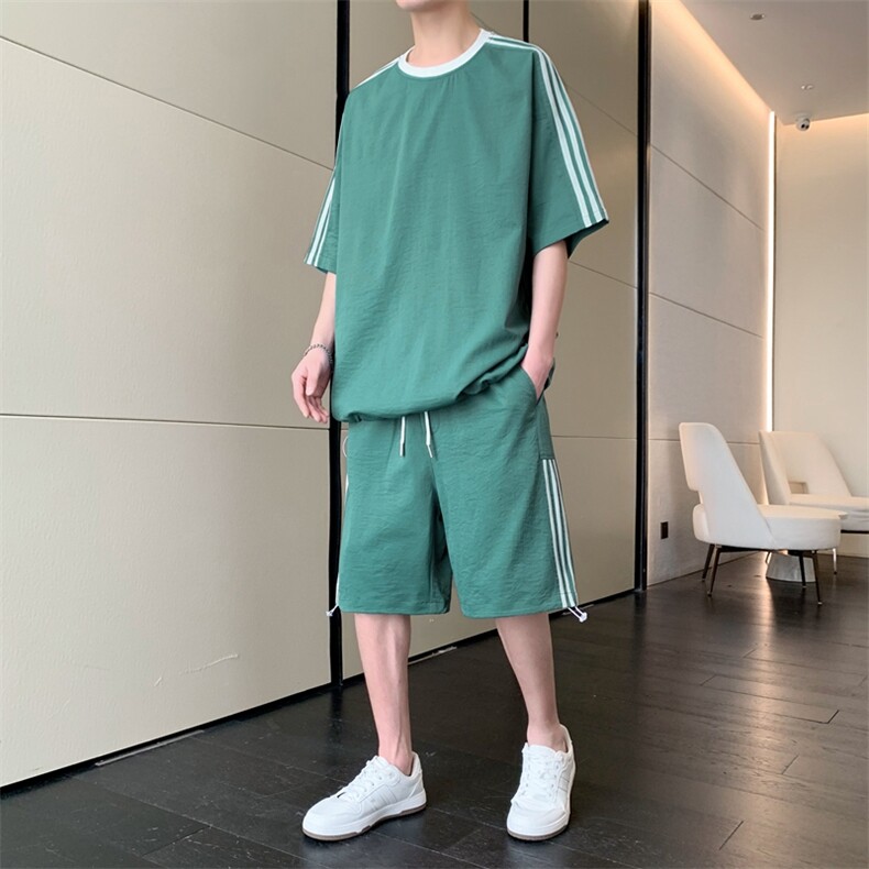 新款夏季薄款透气搭配一套短裤宽松套装TZ025-P68,男装牛仔裤,星座308B-2