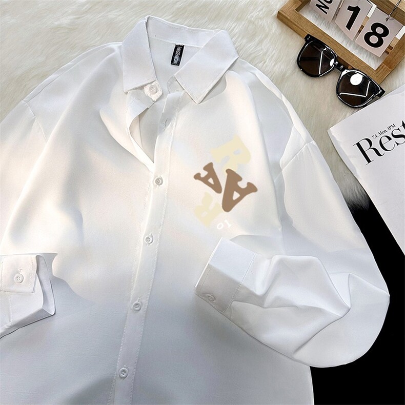 2025春季新款休闲垂感衬衫男女简约ins潮牌宽松百搭衬衣1129/P35，男装衬衫，星座506B