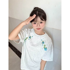 230克刺绣潮T恤男女短袖文艺帅气植物花BT014-P33，男装T恤，星座412-3