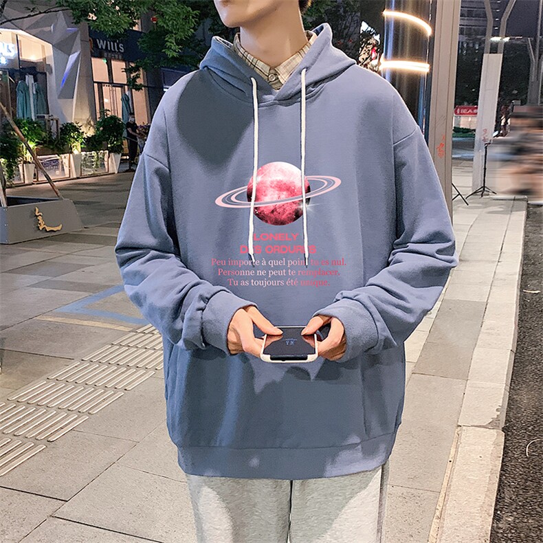 WY2184-P35加绒款-P40纯棉连帽卫衣男大码运动帽衫宽松薄外套男,男装卫衣,电商A040