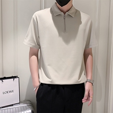 23翻领拉链男士polo衫T恤A210-8012-p4895%涤纶5%氨纶，男装T恤，电商A210
