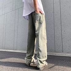热销款松紧腰牛仔裤男士水洗休闲裤宽松直筒阔腿长裤男/9002/P52，男装牛仔裤，星座506