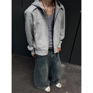新款卫衣港风宽松简约连帽卫衣开衫WY08852-P52图片