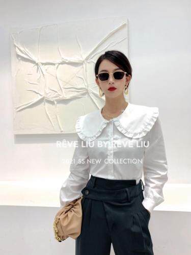荷叶边衬衣，女装，REVE LIU