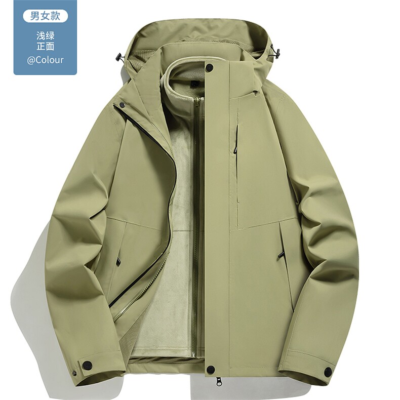 休闲时尚情侣潮两件套潮加绒加厚潮内胆冲锋衣228-1-9386-P135,男装夹克,星座228-1