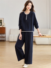 2026春秋季时尚简约大方气质优雅显瘦休闲潮流纯色两件套，女装套装/套裙，独衣靓