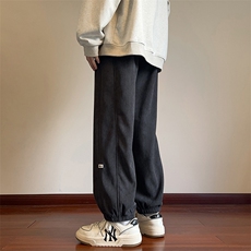 2025冬季新款内景大码羊羔绒灯芯绒小脚裤M-5XHK23914-特P35，男装休闲裤，电商A022