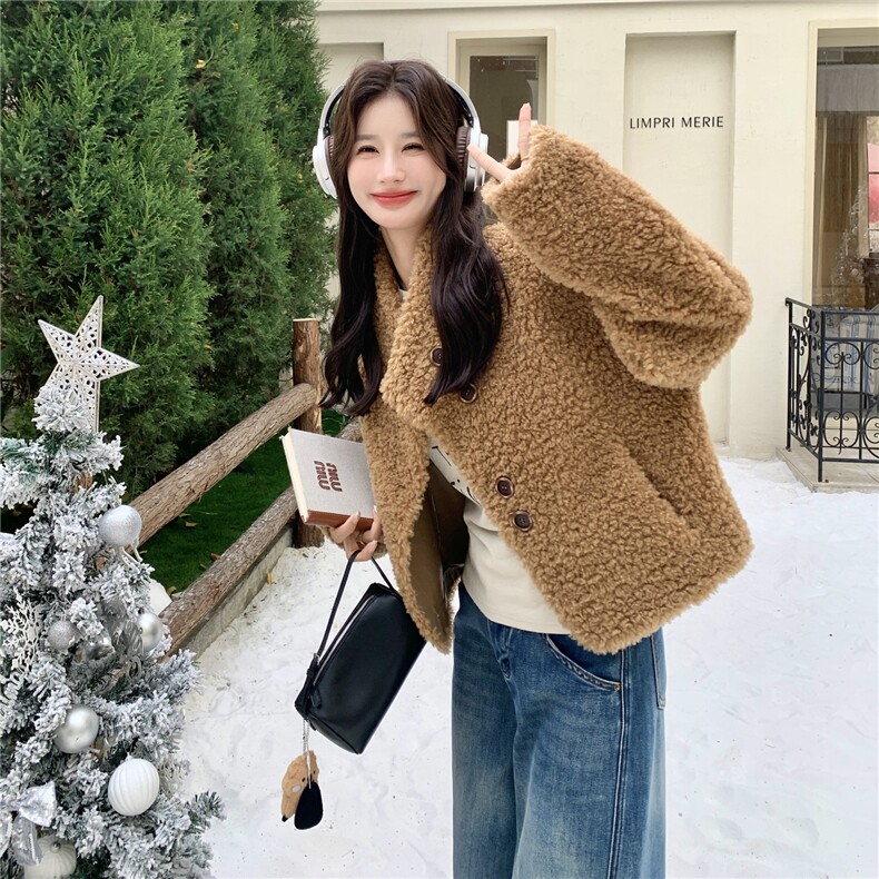 档口现货环保皮毛一体自发热底层羊羔毛外套2C233-835-P215-K319,女装皮草,2C233