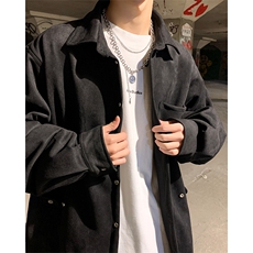 春秋衬衫小众夹克麂皮绒外套港风大码上衣潮1016-1CS70P68K89，男装夹克，星座1016-1（原电商B408-1）