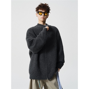 8803-P58 2025年冬季新款休闲毛衣男士时尚立领长袖宽松针织开衫，男装针织衫/毛衣，电商A113