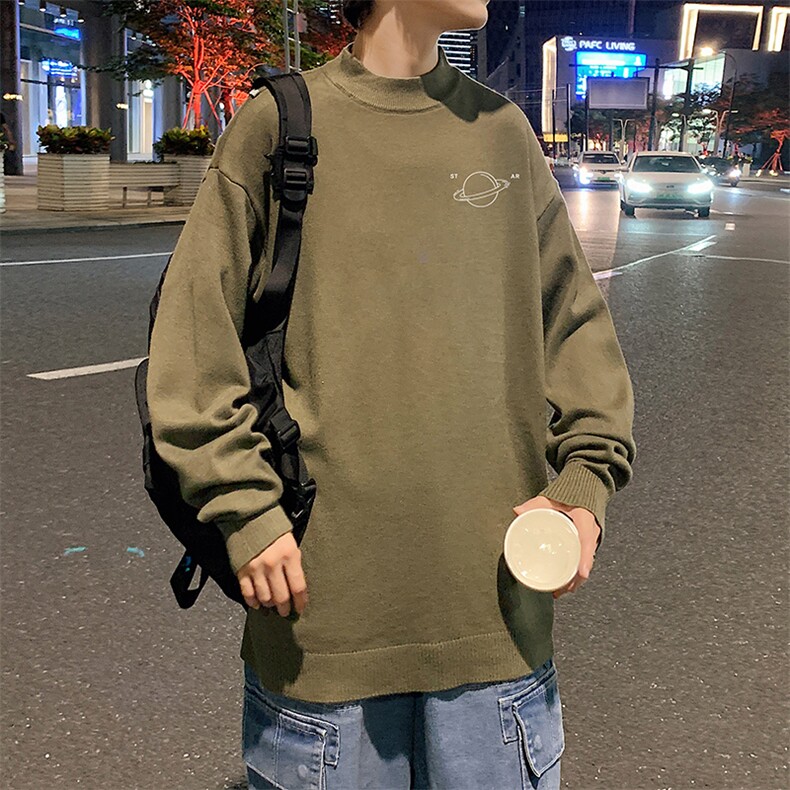半高领毛衣男士大码针织衫男毛线衣男M18238-P45加绒款-P65,男装针织衫/毛衣,电商A040