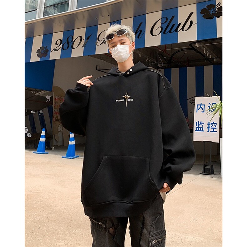美式复古oversize连帽卫衣男女款小众设计感情侣上衣WE02/P45,男装卫衣,星座506