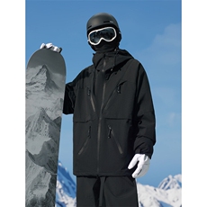 冬新防风防水拉链魔术贴滑雪服中性加绒保暖时尚夹克外套M19-P180，男装棉衣，电商A001