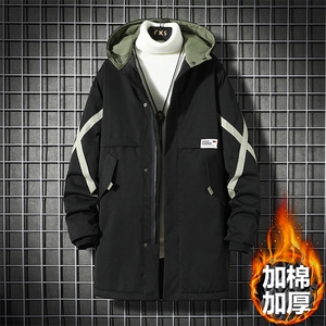 8XL~M冬季新款2021连帽中长款棉衣棉服棉袄大衣男加肥加大码控158图片