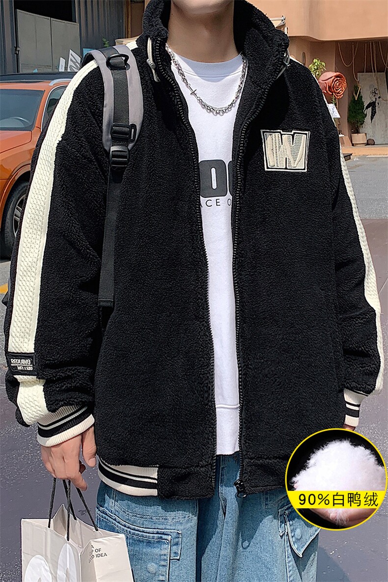 冬装加绒加厚羊羔绒休闲外套羊羔毛羽绒服男女8161-P185控价258,男装羽绒服,电商A441-1