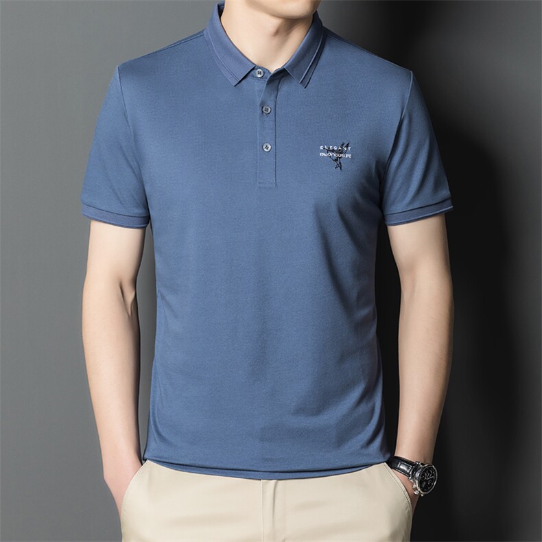 新款POLO男装短袖t恤2023夏季高端男士透气商务大码修身体恤衫P55，男装Polo衫，星座1105-3
