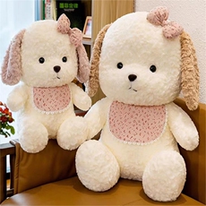 刷花围巾长儿狗爆款精品毛绒公仔小狗毛绒玩具精品玩偶