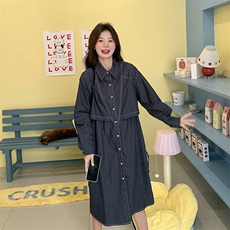 牛仔连衣裙长款风衣，女装连衣裙，浙宝069