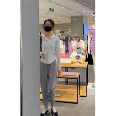 1506A/GJ220/P40新款内搭打底衫设计感不规则短款上衣潮1，男装T恤，星座1506A