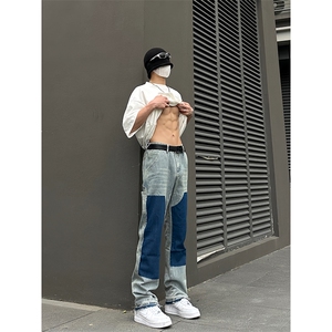 B221 美式ins高街小众暗黑做旧修身小脚牛仔裤 LK22078-P65 控88图片