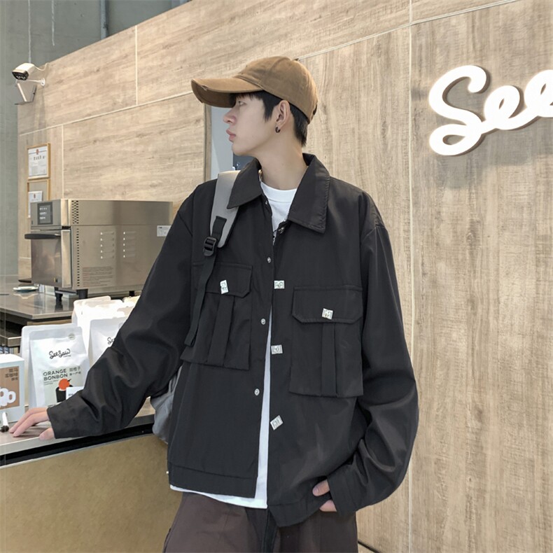 秋款高品质男夹克工装大口袋铁扣休闲外套JK420P65,男装夹克,星座1013-1
