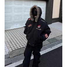 网图美式刺绣徽章座山雕棉衣外套棉服保暖夹克A025-PY1175-P105，男装夹克，电商A025
