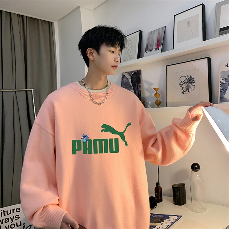 控78 假两件毛衣男大码加绒针织衫男毛线衣M80227-P55  加绒P70图片