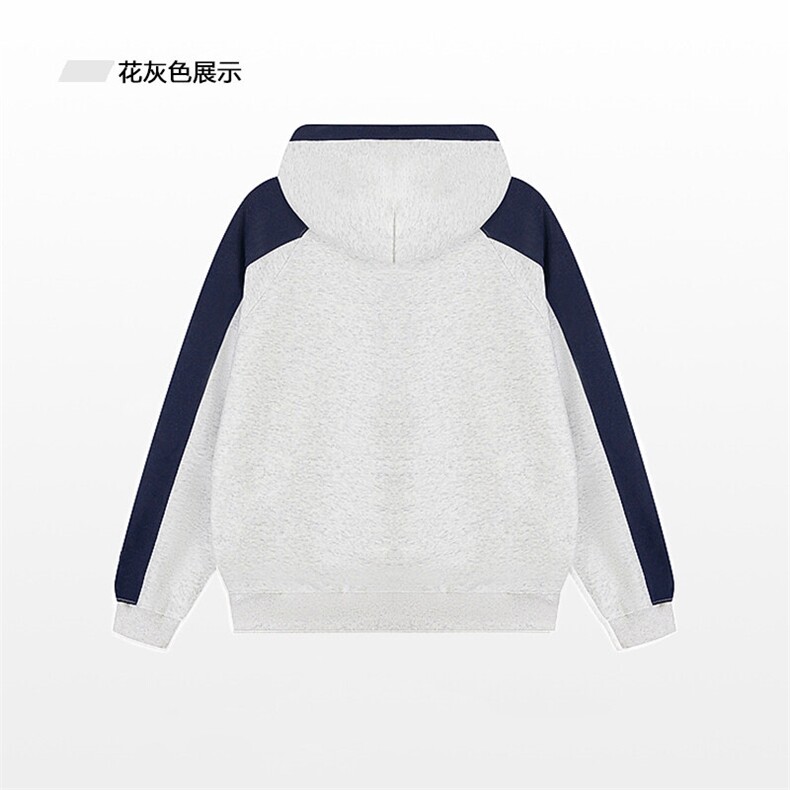 抖音得物供货提供视频秋冬重磅美式宽松接拼连帽卫衣32196,男装卫衣,电商A486
