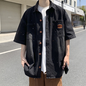 F313-P52 日系cityboy短袖衬衣夏季新款美式复古宽松衬衣男 现货图片