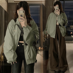 美式潮牌休闲工装外套女2025新款秋季登山夹克冲锋衣 C800-P100图片