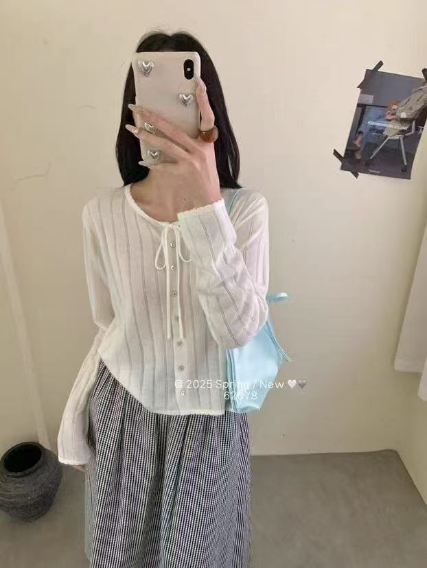 2025年夏季系绳款开衫防晒衫图片