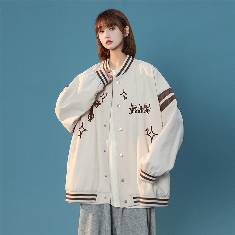 中性风2026秋季新款潮牌印花棒球服宽松百搭夹克G300--P65K88,男装夹克,A247A