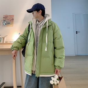 新款男百搭设计感假两件连帽港风棉衣M062-P70控158图片