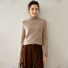 纯棉长袖t恤女丝光棉25秋冬新款薄款修身打底衫V领新疆棉秋衣，女装羊绒衫，轩妮羊绒