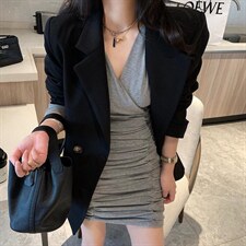 泡泡肩连衣裙，女装连衣裙，XTZ style