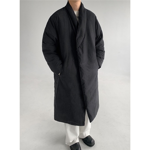 MH03-P145韩系慵懒风长款绒面棉服加厚保暖棉衣外套男