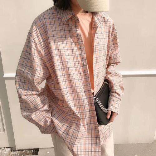 格子衬衣，女装，xy35