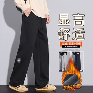 针织休闲卫裤男士宽松直筒加绒美式高街运动裤Z2573-P45/加绒P55图片